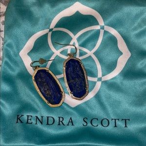 EUC Kendra Scott blue and gold earrings